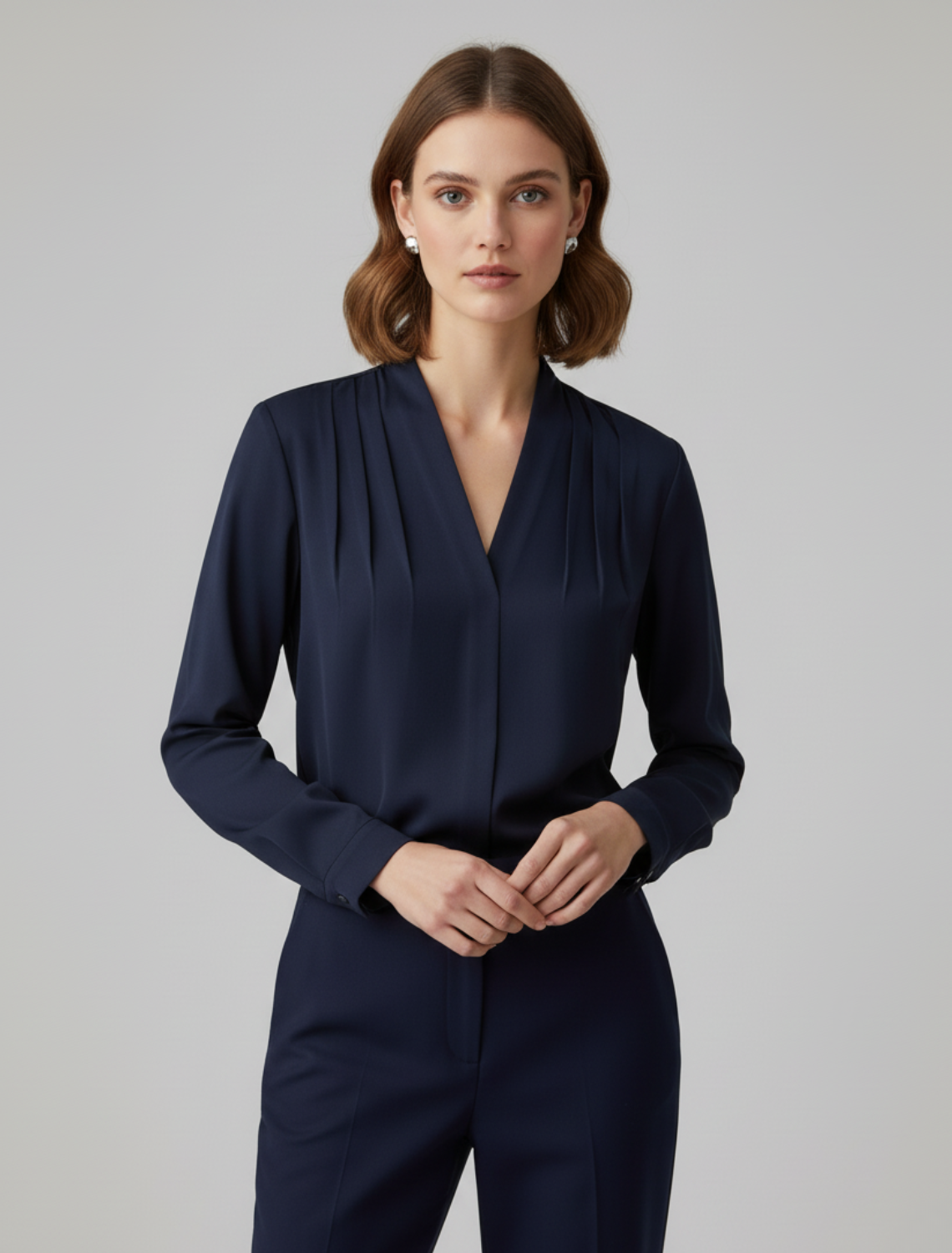 Blouse à Manches Bouffantes en Satin pour Occasions Chics