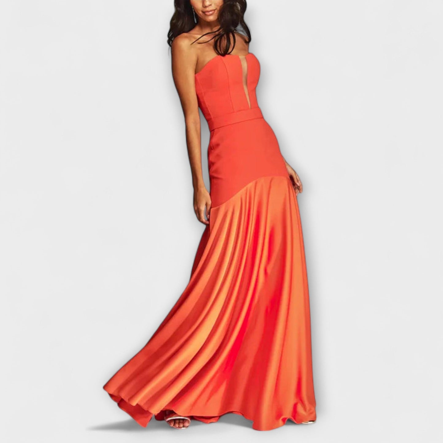Robe Maxi Off-Shoulder en Tissu Fluide