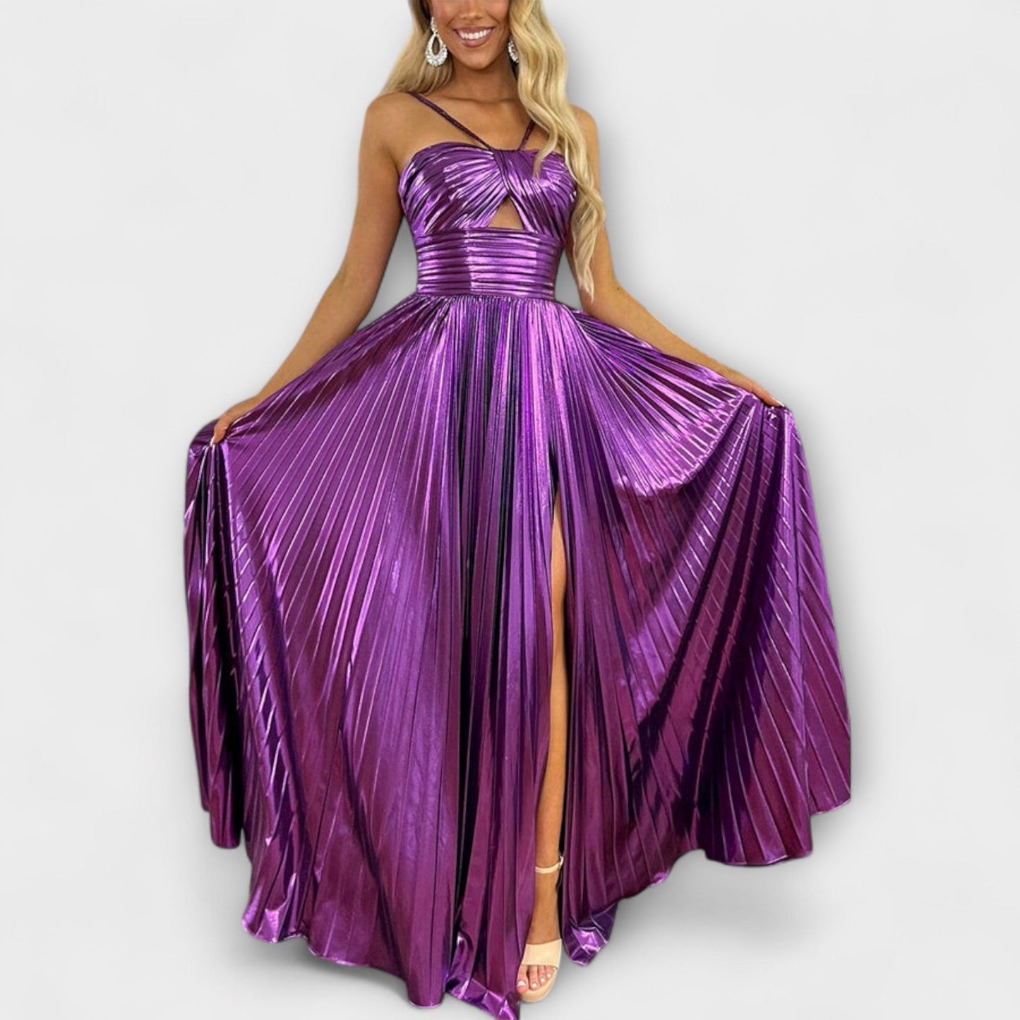 Robe Maxi Métallique pour Événements Spéciaux