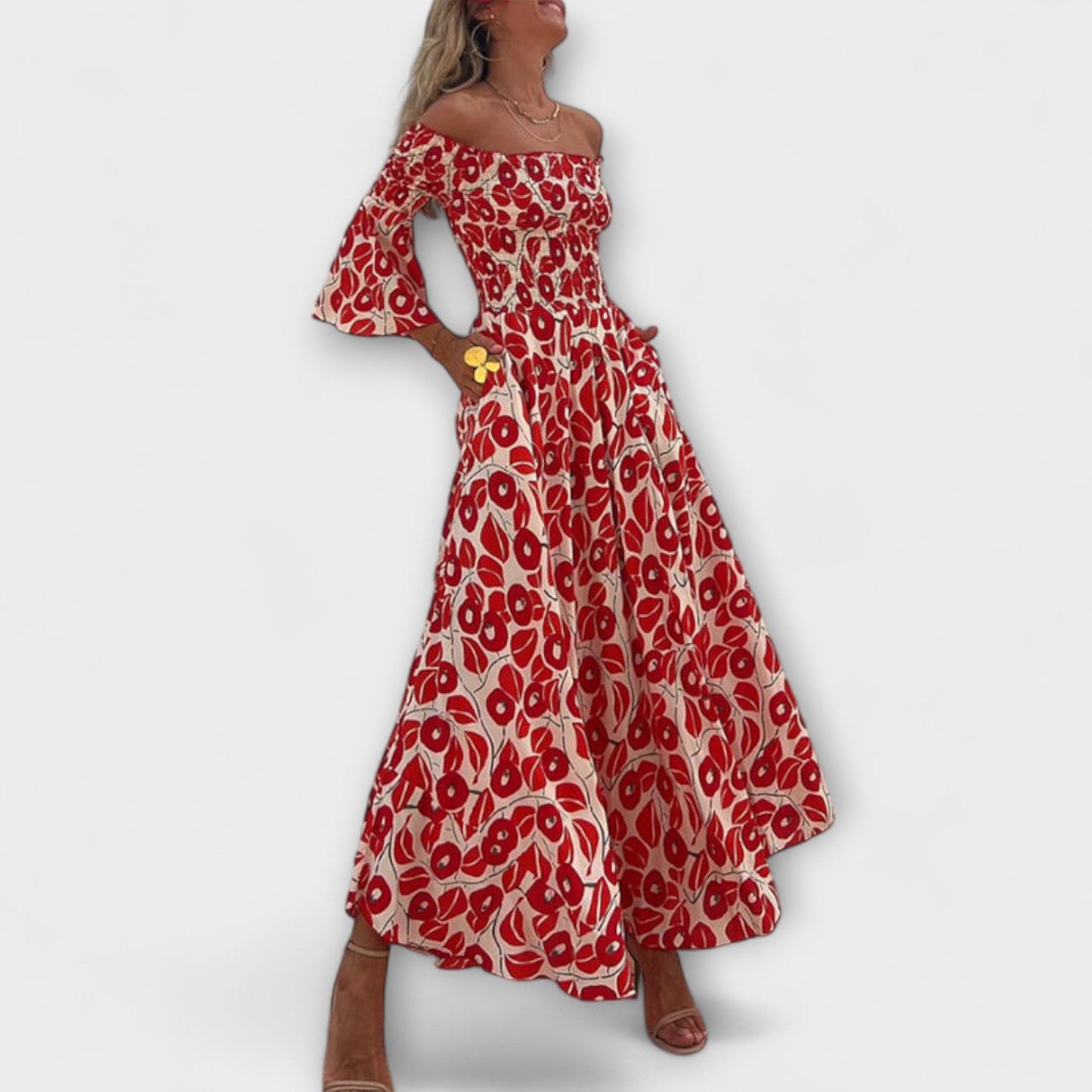 Robe Maxi Chic Off-Shoulder pour Voyage