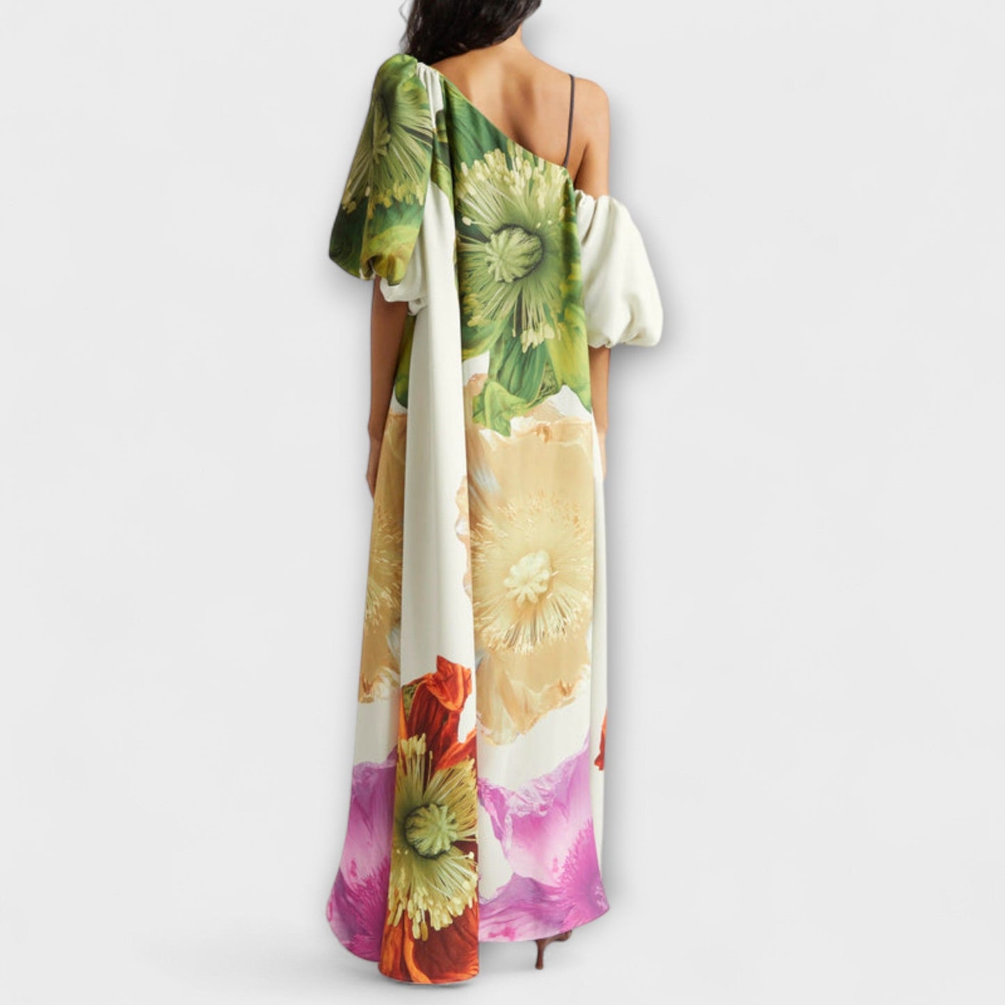Robe Maxi Asymétrique Florale pour Événements