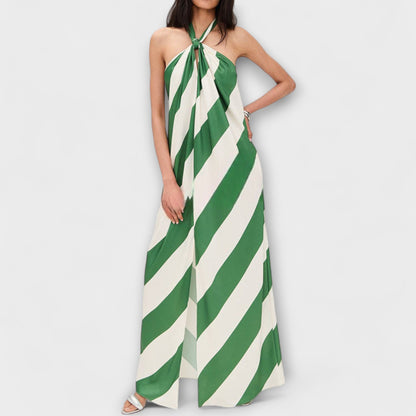 Robe Maxi Dos Nu à Rayures Chic pour Événements