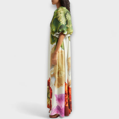 Robe Maxi Asymétrique Florale pour Événements