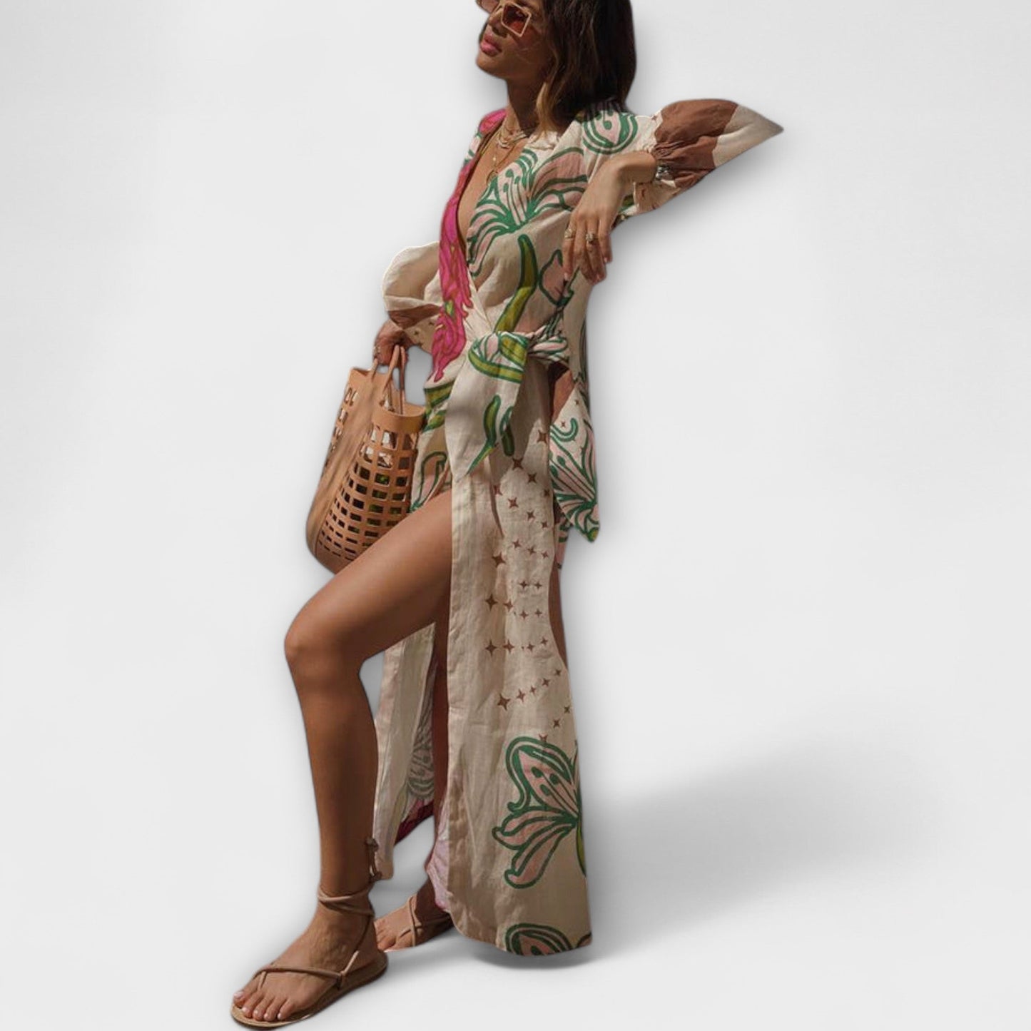 Tracey - Robe Maxi Élégante à Cravate pour Toutes Occasions