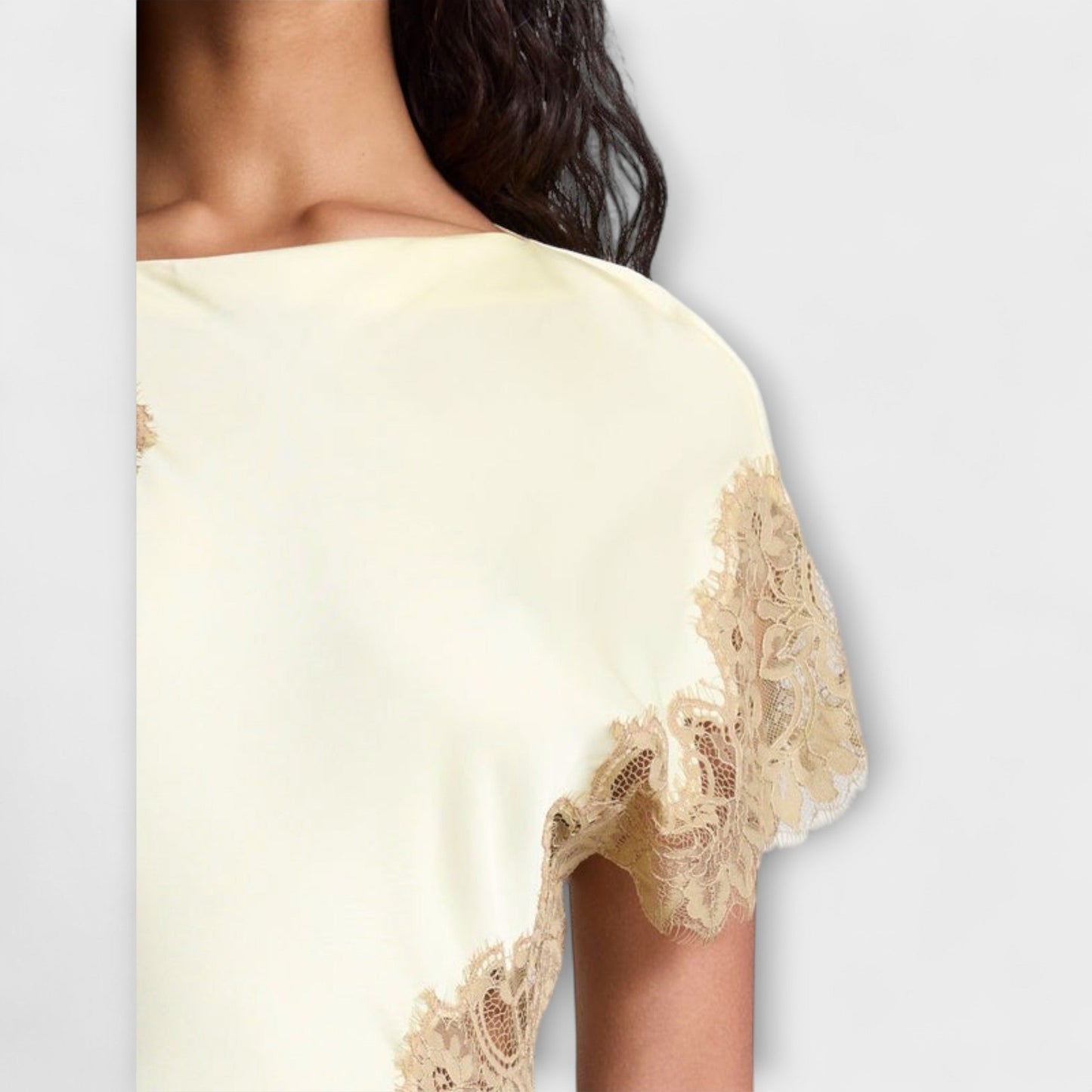 Margaret - Robe Maxi en Satin et Dentelle pour Occasions Spéciales