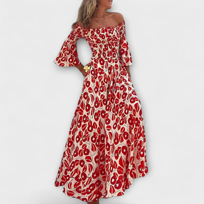 Robe Florale Océan à Bretelles Dégagées pour les Journées à la Plage