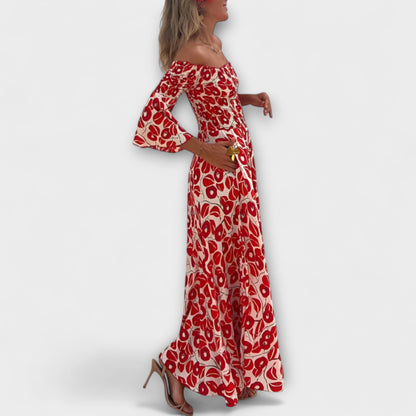 Robe Florale Océan à Bretelles Dégagées pour les Journées à la Plage