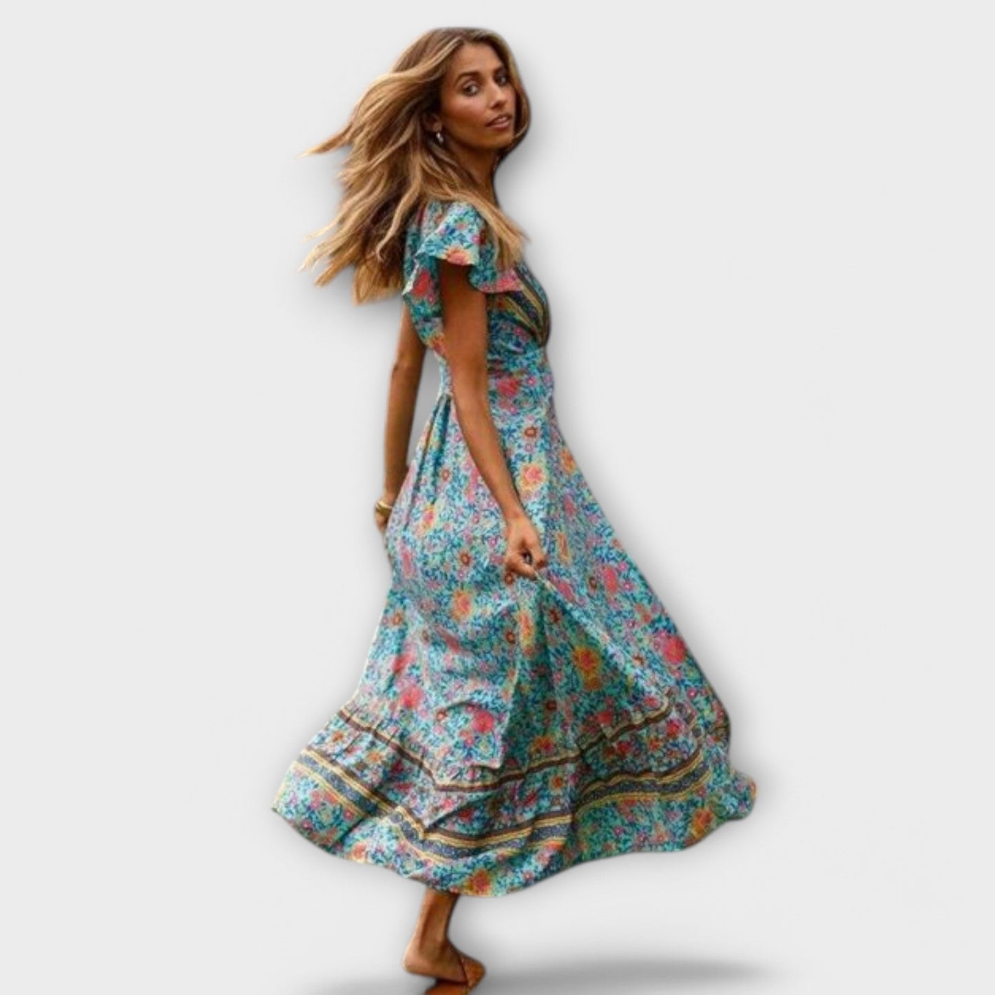 Robe Maxi Boho Shylin en Tissu Fluide pour Toutes les Occasions