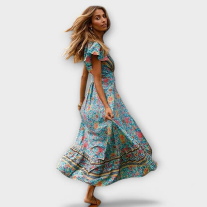 Robe Maxi Boho Shylin en Tissu Fluide pour Toutes les Occasions