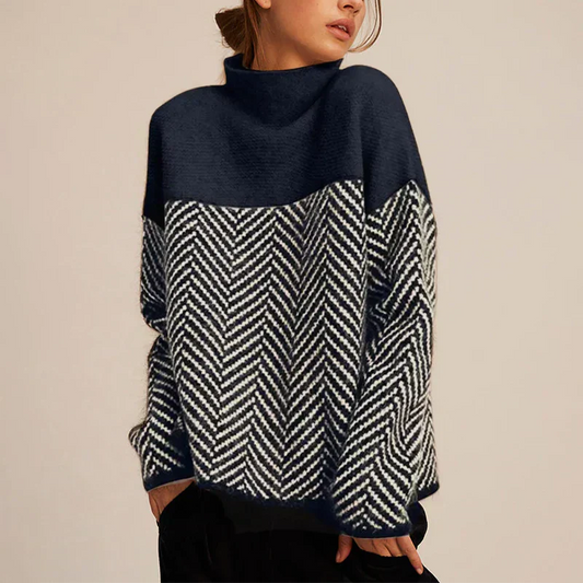 Eva - Pull en Tricot Herringbone Élégant pour Toutes les Occasions