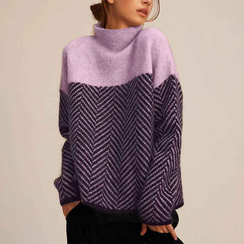 Eva - Pull en Tricot Herringbone Élégant pour Toutes les Occasions