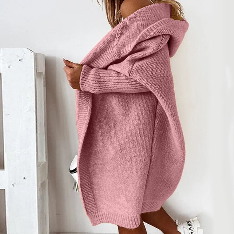 Cardigan Tricoté à Capuche Chic pour un Port Quotidien