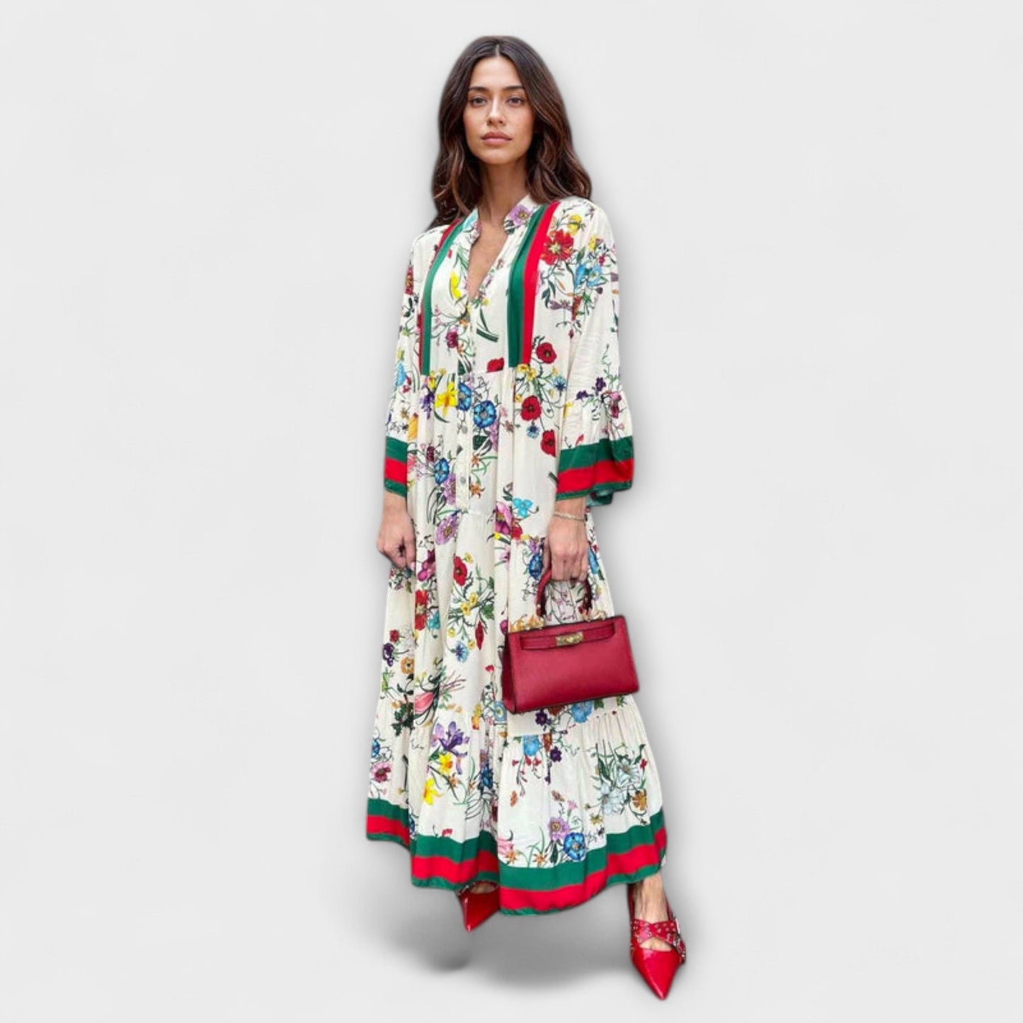 Robe Maxi à Imprimé Floral pour Occasions Spéciales