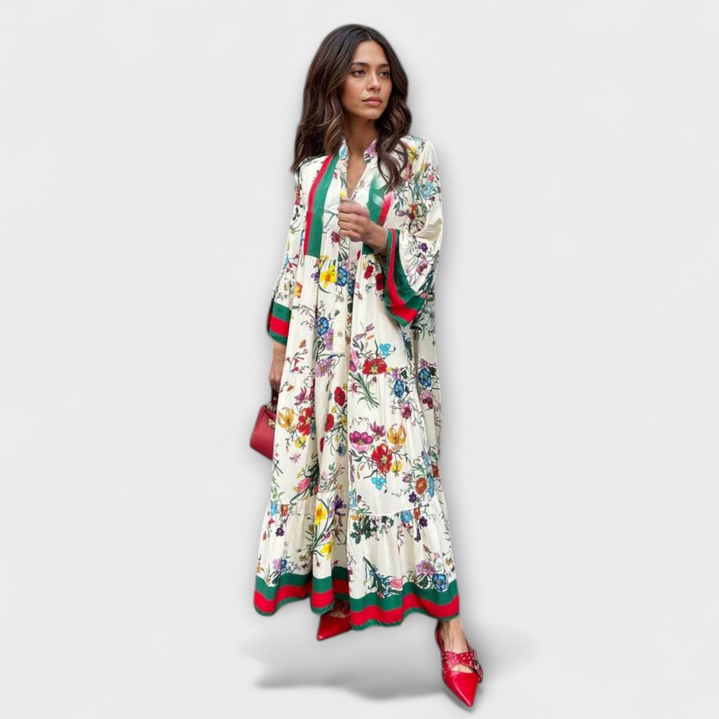 Robe Maxi à Imprimé Floral pour Occasions Spéciales