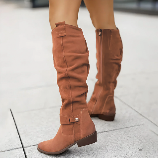 Sadie - Bottes en Suède Élégantes Montantes pour Occasions Chics