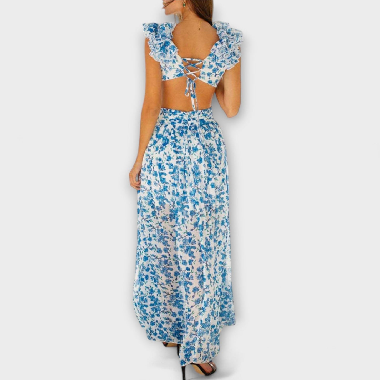 Elin - Robe Maxi Chic avec Ourlet Volant pour Toutes Occasions