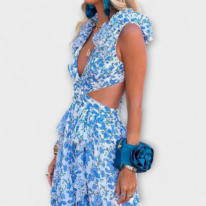 Elin - Robe Maxi Chic avec Ourlet Volant pour Toutes Occasions