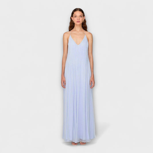 Robe Maxi Haydin en Hortensia - Élégance Florale Chic pour Toutes les Occasions