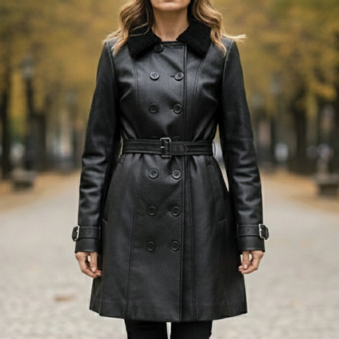 Victoria – Manteau en Cuir Fait Main pour Sorties Chic