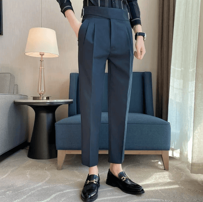 Pantalons Plissés Formels Hauts pour Hommes pour Événements