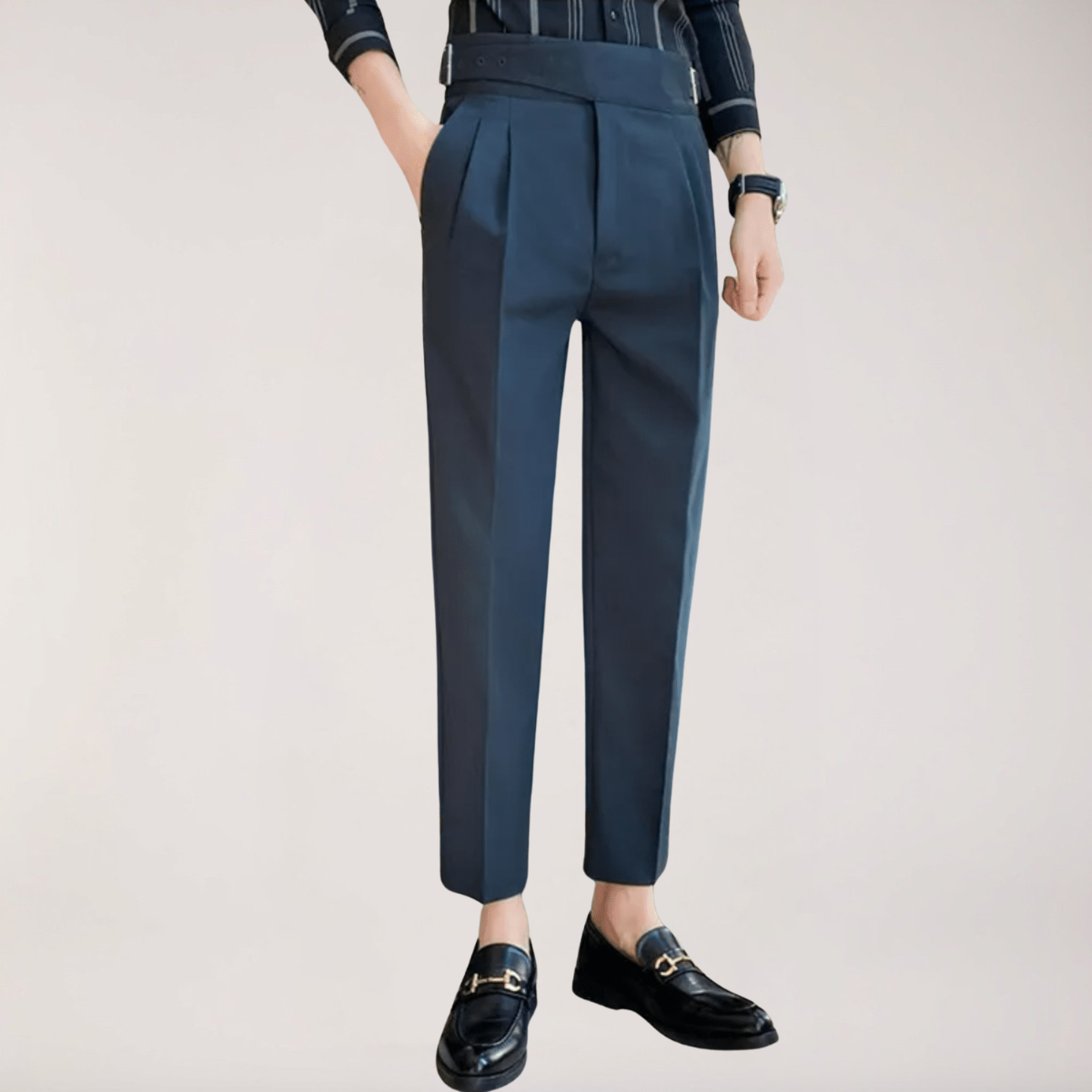 Pantalons Plissés Formels Hauts pour Hommes pour Événements