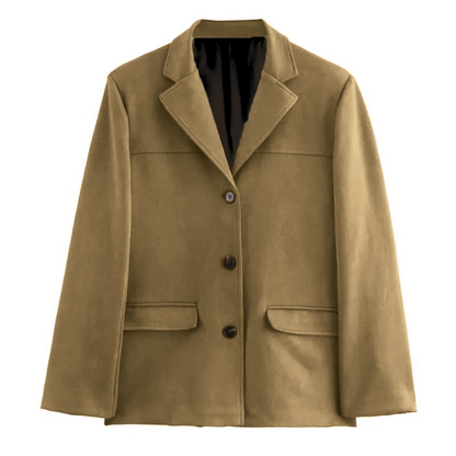 Blazer en Suède Vintage Chic pour Occasions Élégantes