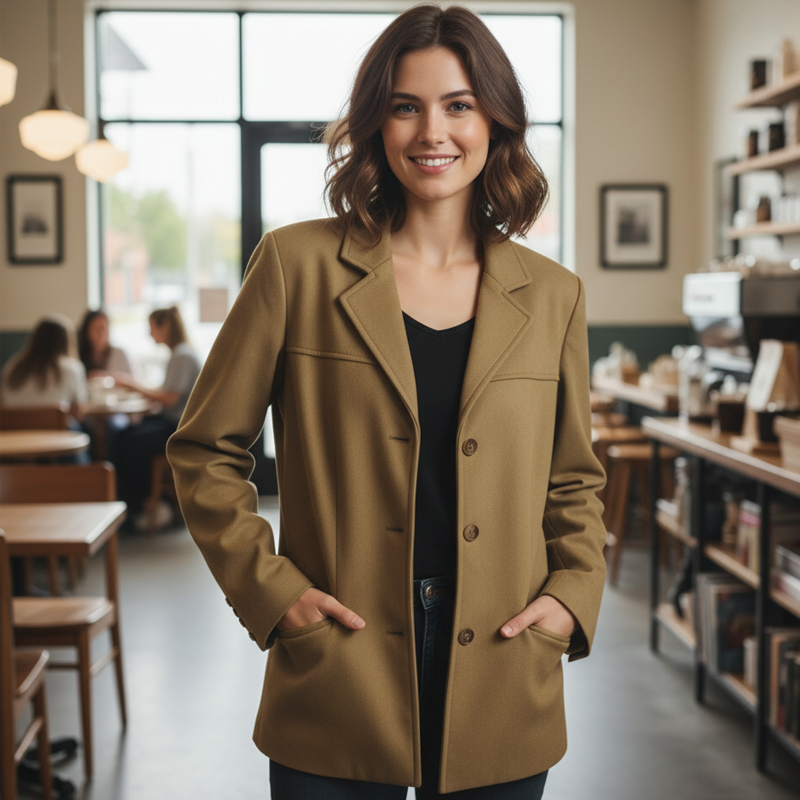Blazer en Suède Vintage Chic pour Occasions Élégantes