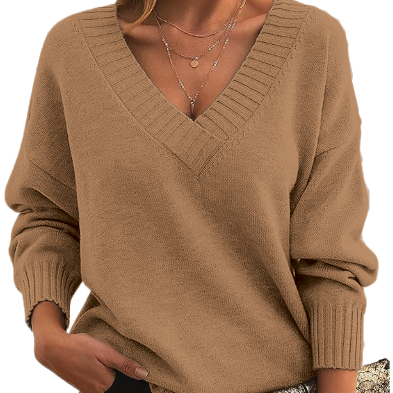 Jennifer - Pull en Tricot V-Cou Confortable pour un Usage Quotidien