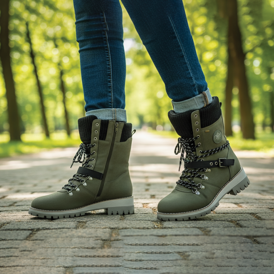 Bottes d'Hiver Chic à Lacets pour Aventures Stylées