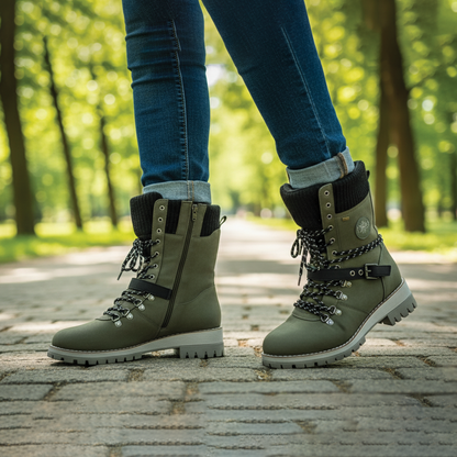 Bottes d'Hiver Chic à Lacets pour Aventures Stylées