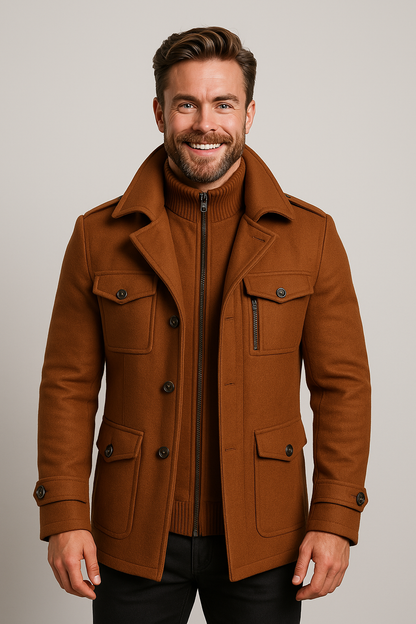 Veste Longue Stylée pour Homme avec Insert Zip-In