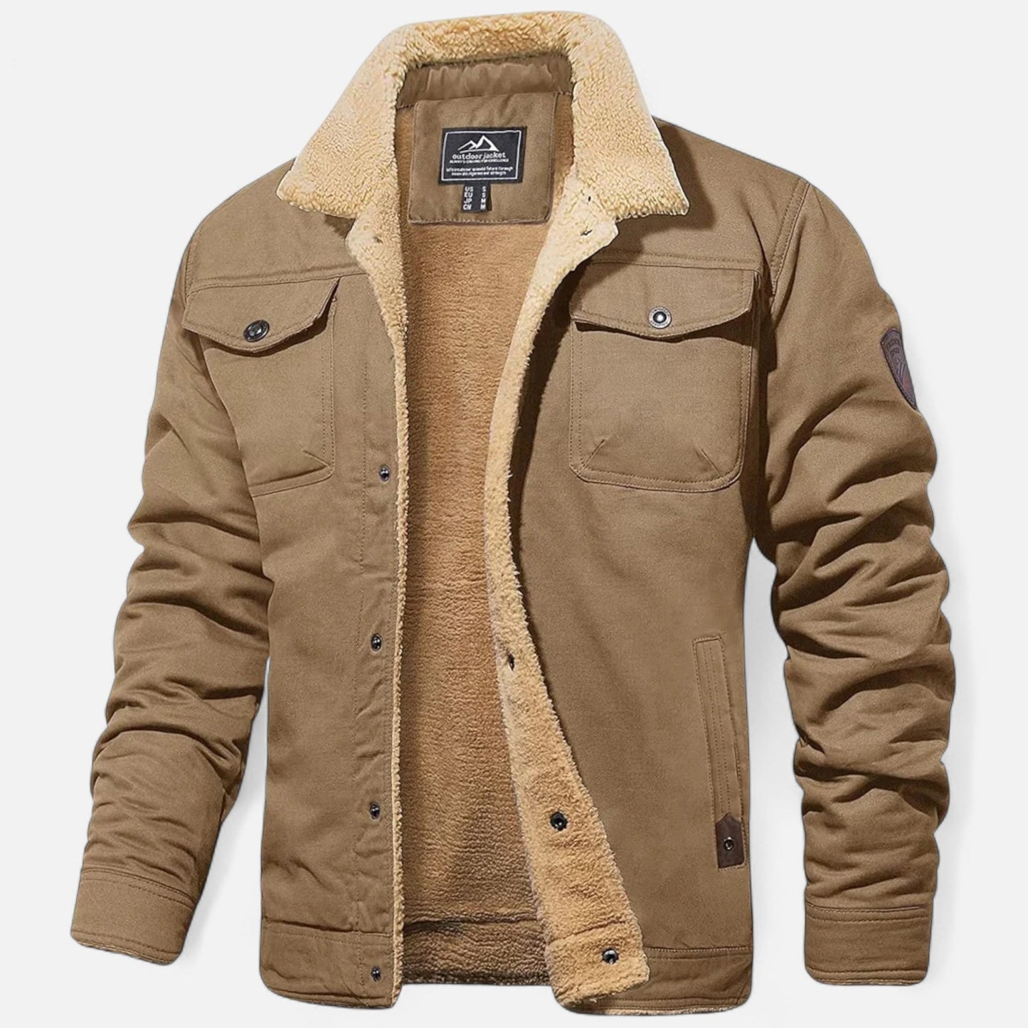 Veste Aviateur Classique pour Homme avec Col en Sherpa pour l'Hiver