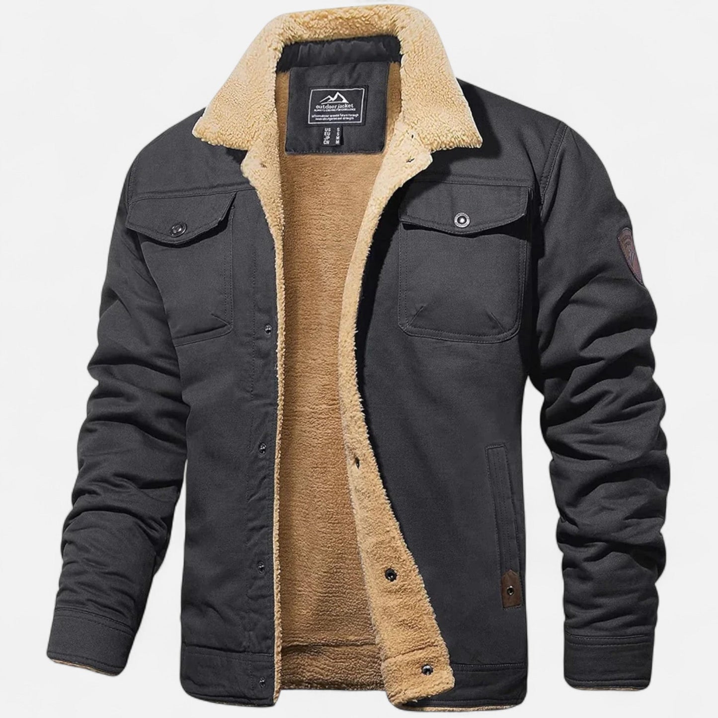 Veste Aviateur Classique pour Homme avec Col en Sherpa pour l'Hiver