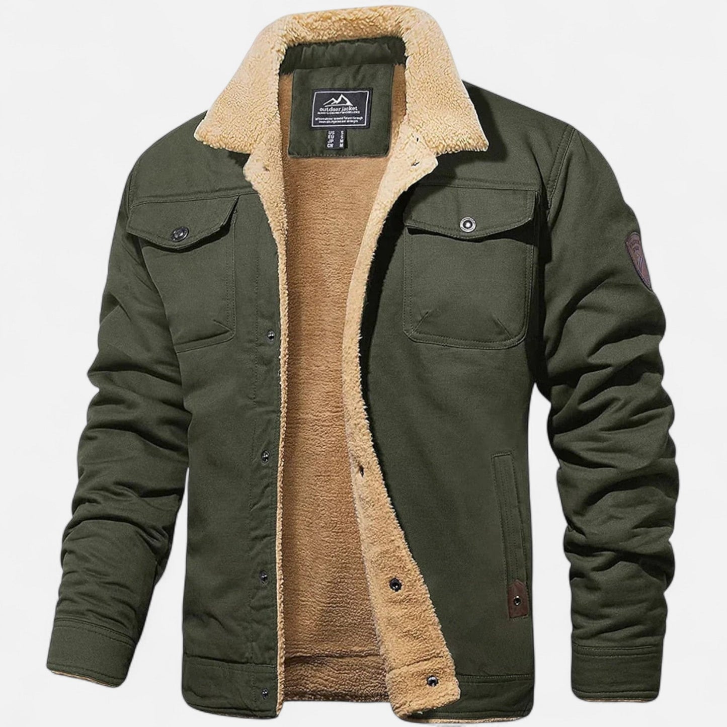 Veste Aviateur Classique pour Homme avec Col en Sherpa pour l'Hiver