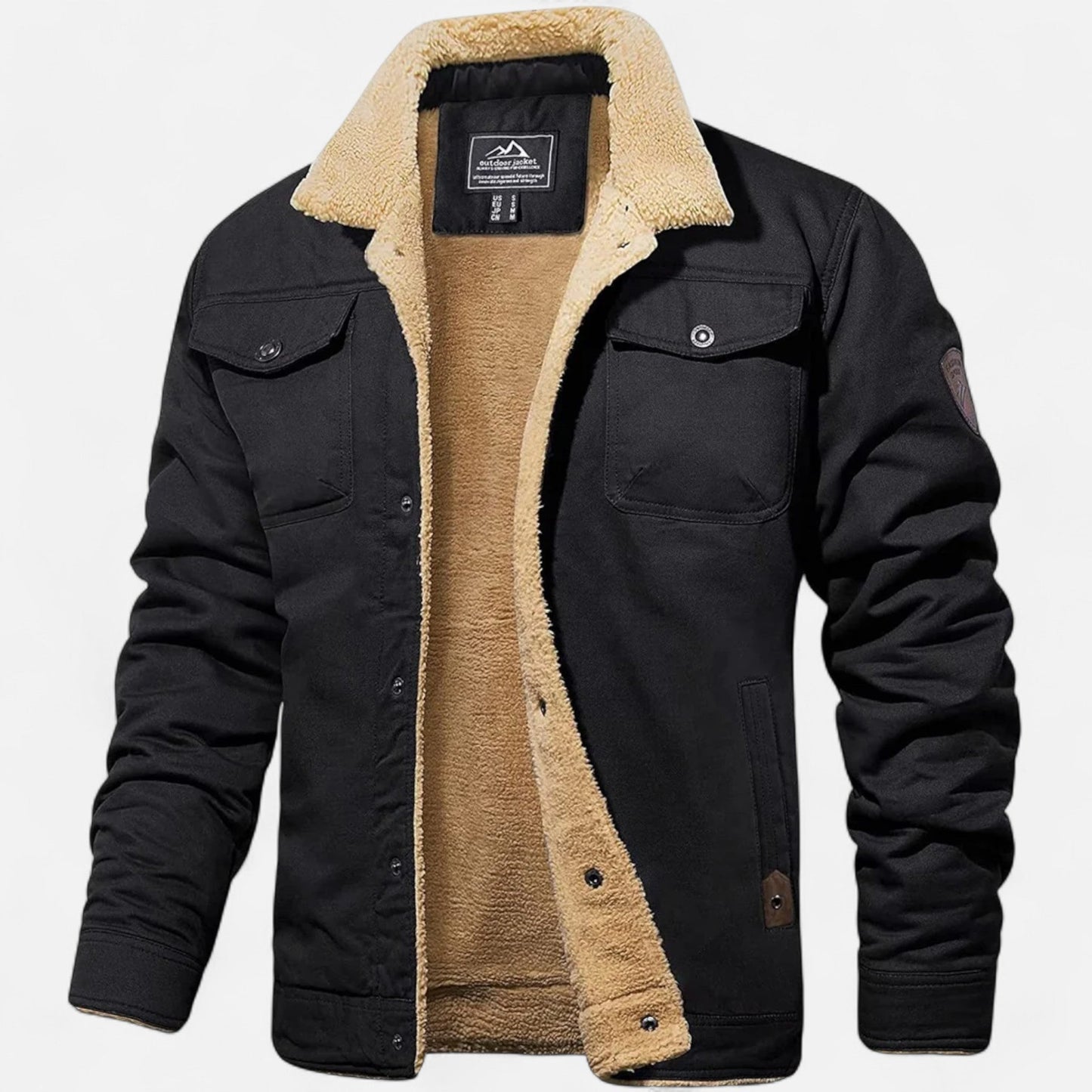 Veste Aviateur Classique pour Homme avec Col en Sherpa pour l'Hiver