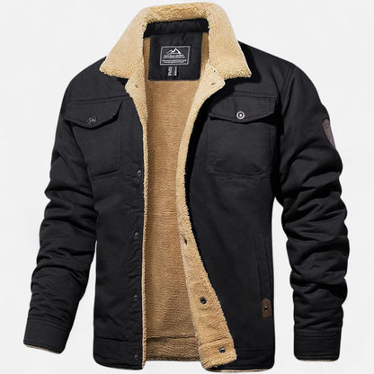 Veste Aviateur Classique pour Homme avec Col en Sherpa pour l'Hiver