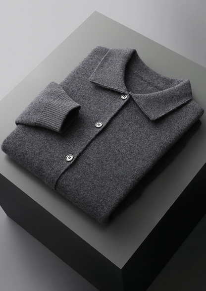 Cardigan pour hommes à boutons avec poches à rabat pour un style superposé élégant