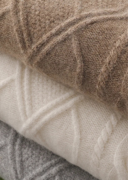 Pull à col rond en tricot torsadé pour hommes - Indispensable cosy de l'hiver