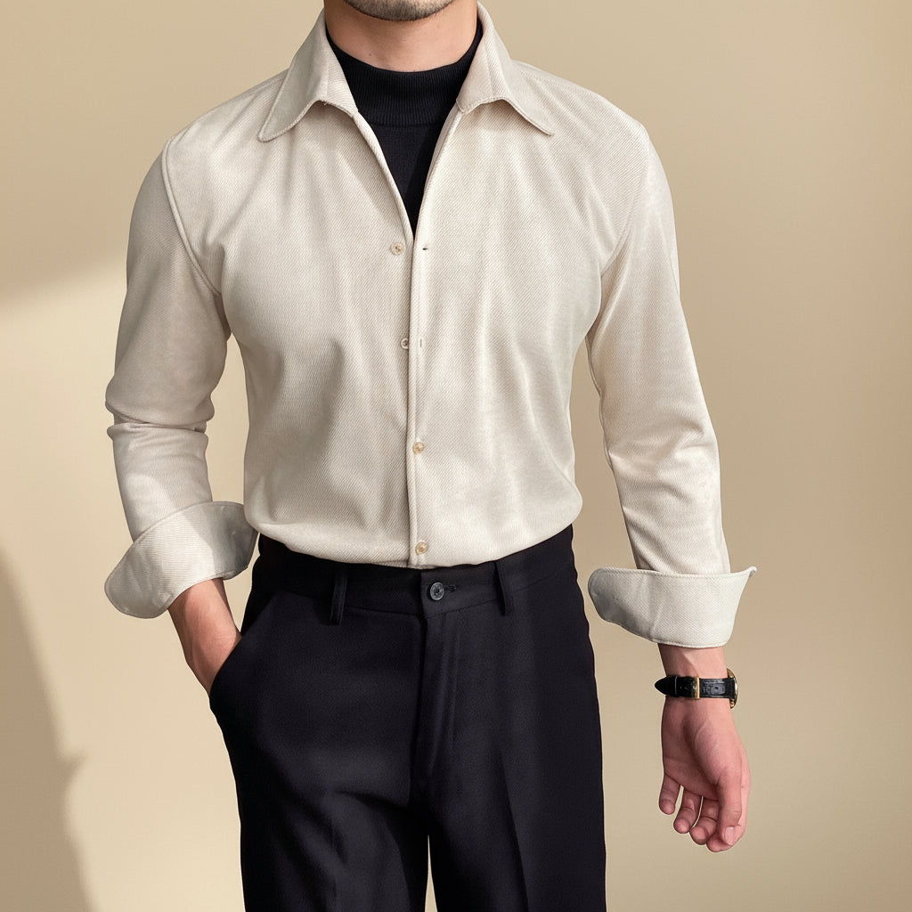 Chemise à Manches Longues pour Hommes - Coupe Slim Moderne pour Toutes les Occasions