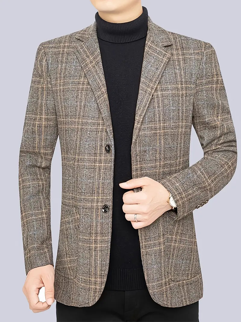 Veste Blazer à Carreaux pour Hommes - Style Héritage pour les Événements Professionnels et Élégants
