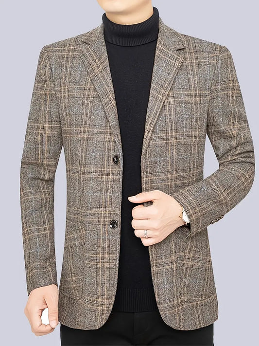 Veste Blazer à Carreaux pour Hommes - Style Héritage pour les Événements Professionnels et Élégants