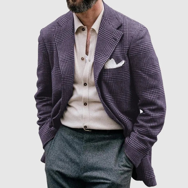 Blazer à Carreaux pour Hommes – Tissu Élégant pour Toutes Occasions