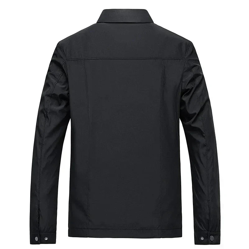 Veste Zippée Noire Classique pour Hommes avec Doublure à Carreaux pour un Usage Quotidien