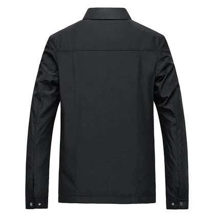 Veste Zippée Noire Classique pour Hommes avec Doublure à Carreaux pour un Usage Quotidien