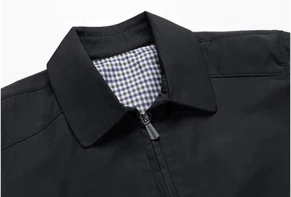 Veste Zippée Noire Classique pour Hommes avec Doublure à Carreaux pour un Usage Quotidien
