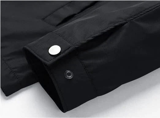 Veste Zippée Noire Classique pour Hommes avec Doublure à Carreaux pour un Usage Quotidien