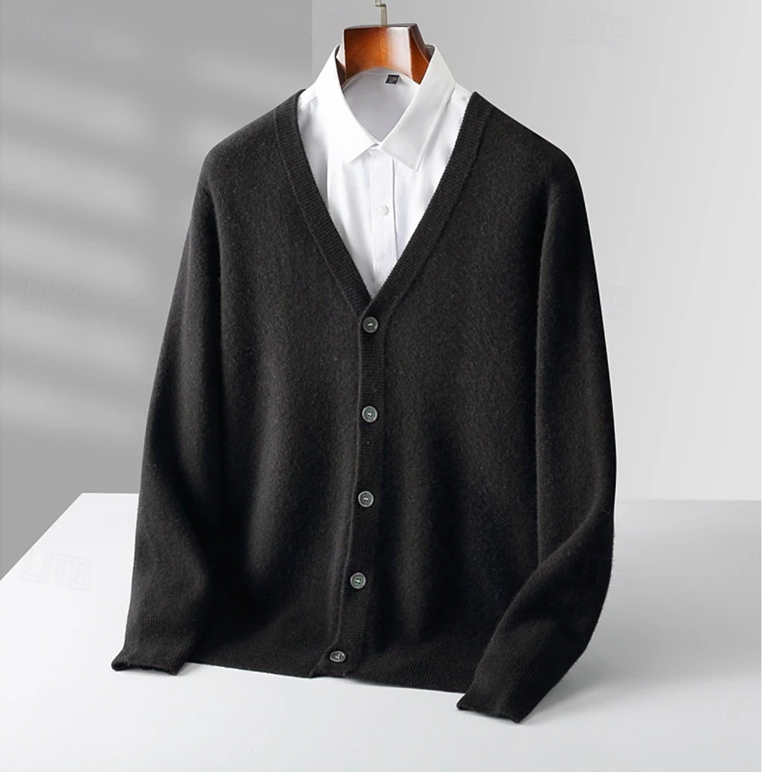 Cardigan Tricot Classique à Boutons pour Hommes pour Occasions Élégantes
