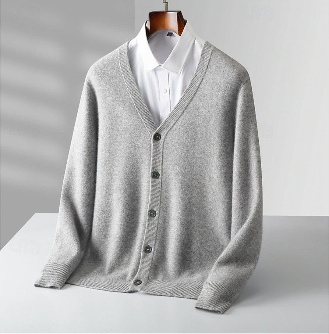 Cardigan Tricot Classique à Boutons pour Hommes pour Occasions Élégantes