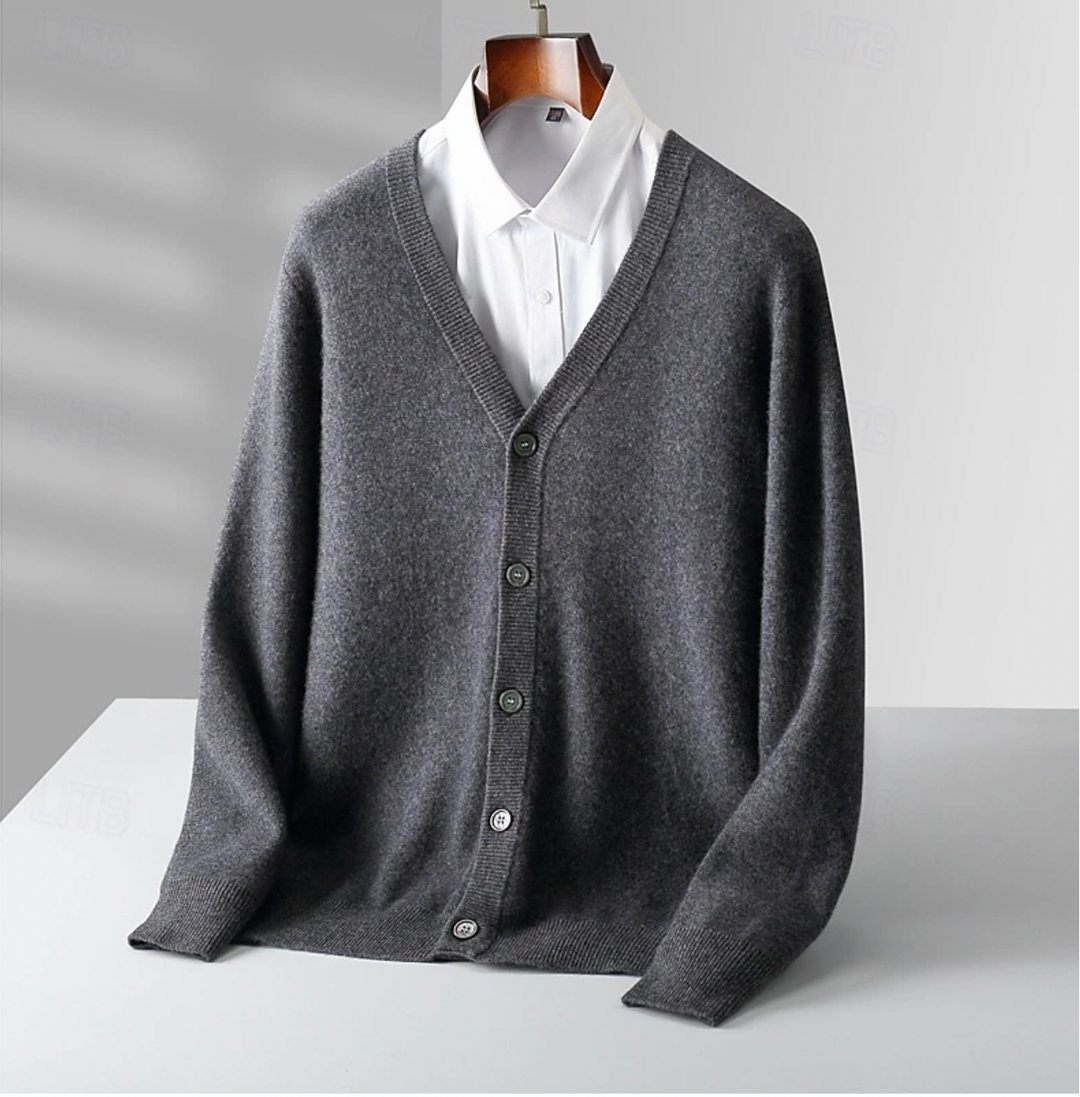 Cardigan Tricot Classique à Boutons pour Hommes pour Occasions Élégantes