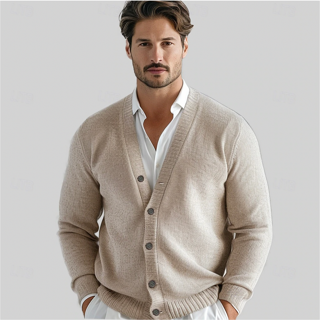 Cardigan Tricot Classique à Boutons pour Hommes pour Occasions Élégantes
